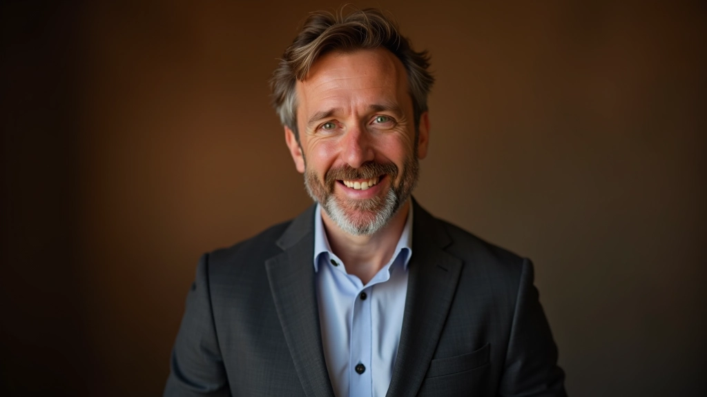 Thomas, spreker trainer, portret in creatieve werkruimte